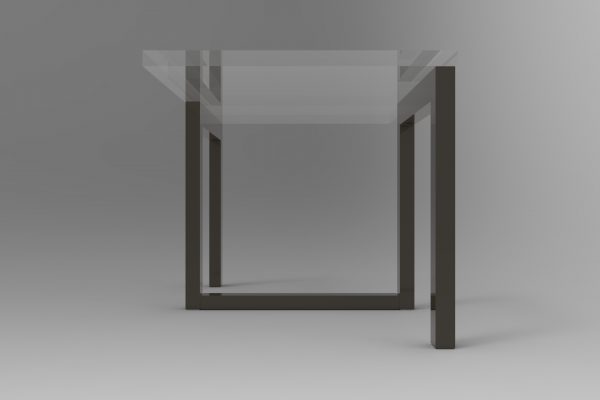 Table basse industrielle verre